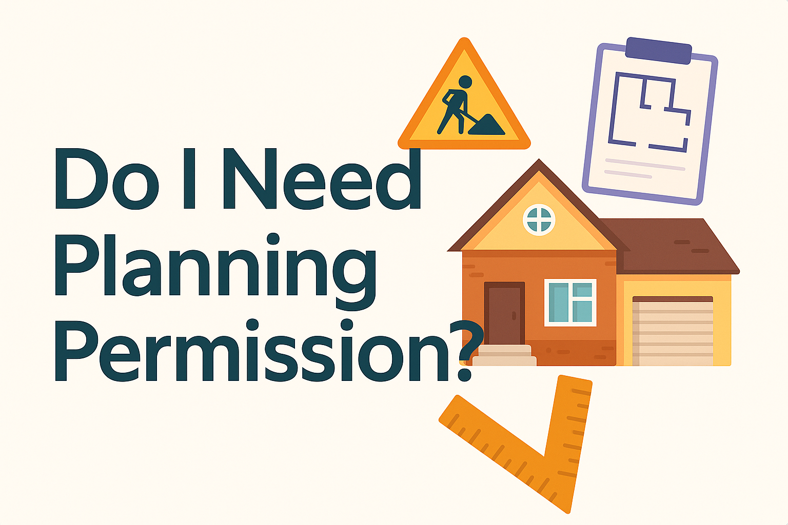 A Question Image with Do I Need Planning Permission and a House and Garage image in background.